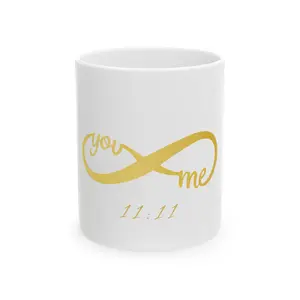 Gold Infinity 'you me' 11:11 Mug | Ceramic Coffee Cup