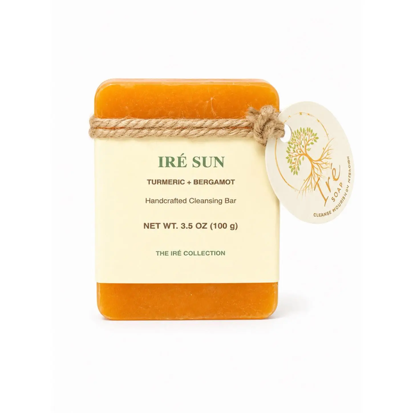 IRE SUN Turmeric & Bergamot Handcrafted Soap Bar - Gentle Cleansing Formula for Daily Use