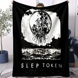 Mystic Moon & Starry Night Sky Print Flannel Blanket, Dark Celestial Galaxy Collage Throw Blanket, Ultra Soft Cozy Warm Blanket for Bed Sofa Couch, Unique Aesthetic Gift Blanket for Astronomy & Mystical Style Lovers