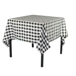 60 x 60 inch Polyester Square Tablecloth Checkered Black 60 x 60 inch Polyester Square Tablecloth Checkered Black