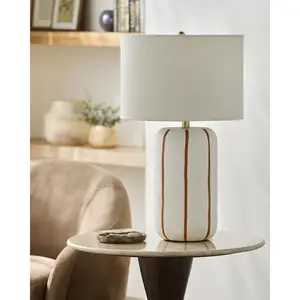 Kinki Tall  Drum Shade Accent Table Lamp, Home Decoration Lamp, Table Bedside Lamp