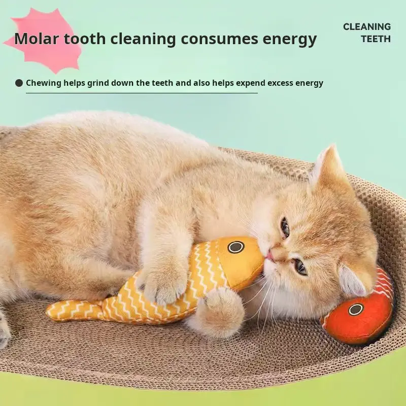 Buy 1 Get 1 Free[8000mg A+ Organic Catnip],Cat toy mint fish, a chewable interactive toy for cats and kittens with a crinkling sound, suitable for indoor bored adult cats and kittens, a cat gift, a teeth-grinding toy, soft and durable