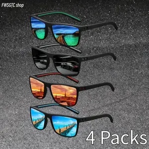 2026 Viral Trendy Unisex Sunglasses, 4Pcs Retro Plaid Square Shades with Silver Frame & UV400 Lens, All Season Casual Fashion Eyewear for Daily Street Outfits