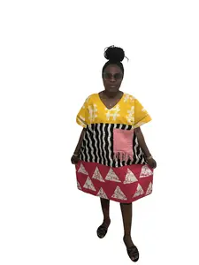 African Ankara Short Bubu Dress, Ankara Patches/Mix Boubou, African Short Kaftan Dress. One Size Fit Most, Ready to Wear African Dress