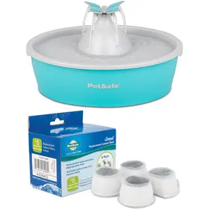 PetSafe Drinkwell Butterfly Pet Fountain - 50oz BPA-Free Water Dispenser with Dual Flow Options & Carbon Filter