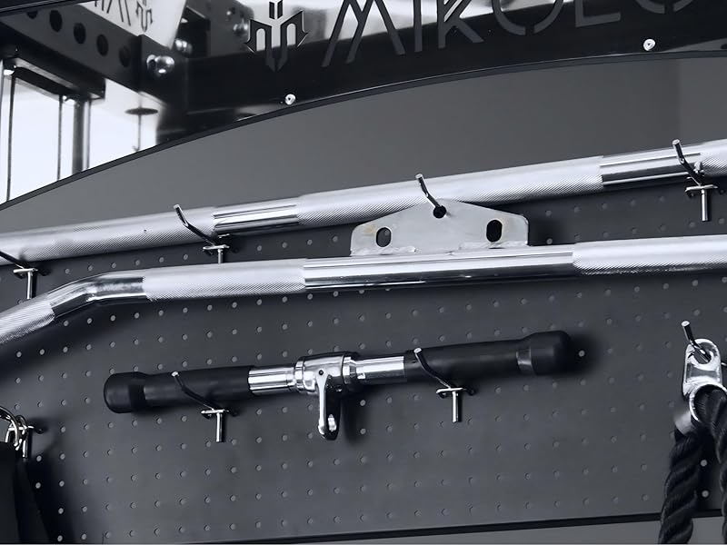 Mikolo Anubis-2.0 Smith Machine, 2000LBS Power Cage with LAT Pulldown&Cable Crossover, Multi-Function Trainer with Aluminum Pulley System for Fitness Home Gym