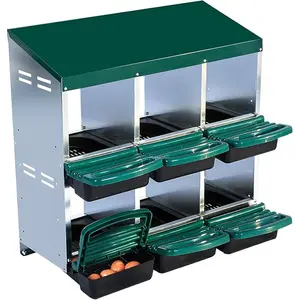 Chicken Nesting Box with Removable Lid, Metal Chicken Coop with Roll Away Design/Easy Egg Collection/Ventilation Holes, for Chicken Coops, Duck Coops and Hens