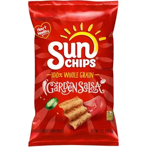 SunChips Garden Salsa 7 Oz - 100% Whole Grain Snacks with Fresh Tomatoes & Jalapeño Peppers - Heart Healthy & No Preservatives - 21g Whole Grain Per Serving