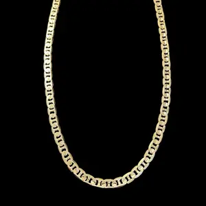 Gold Plated 8mm Mariner Link Chain Necklace 28” Length