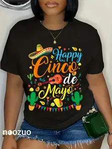 100% Cotton Happy Cinco of Mayo Fiesta Mexican Party 5 De Mayo Men Women T-Shirt