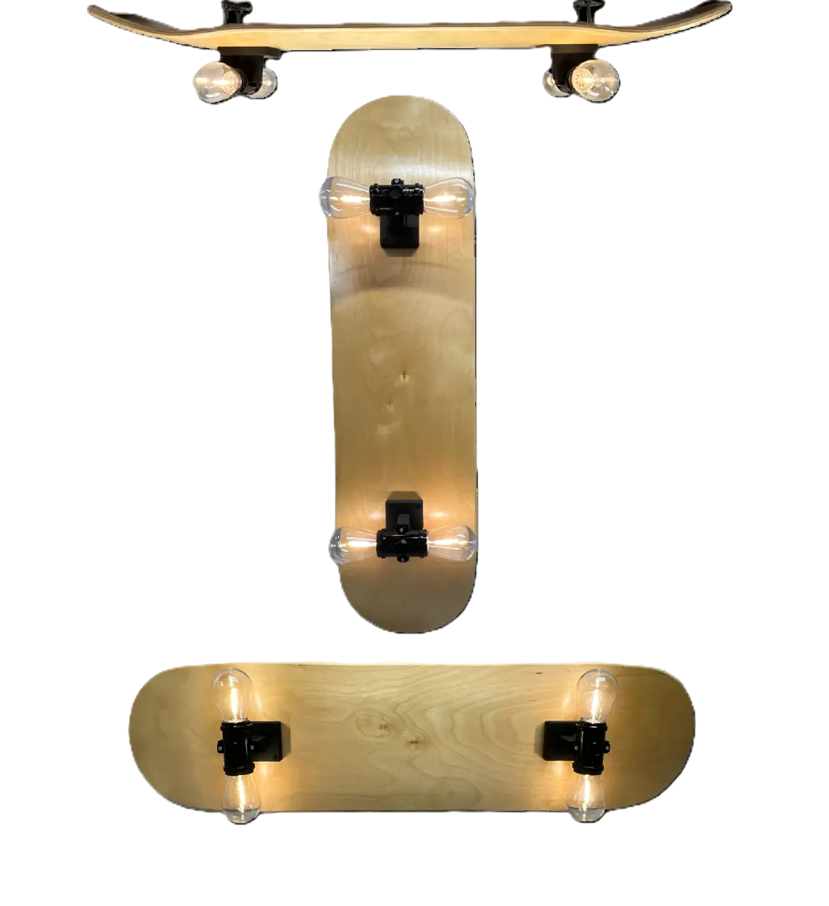 Skateboard Deck Wall Mount Lamp Lighting Kit, Collectible Skate Art Display - Easy Assembly
