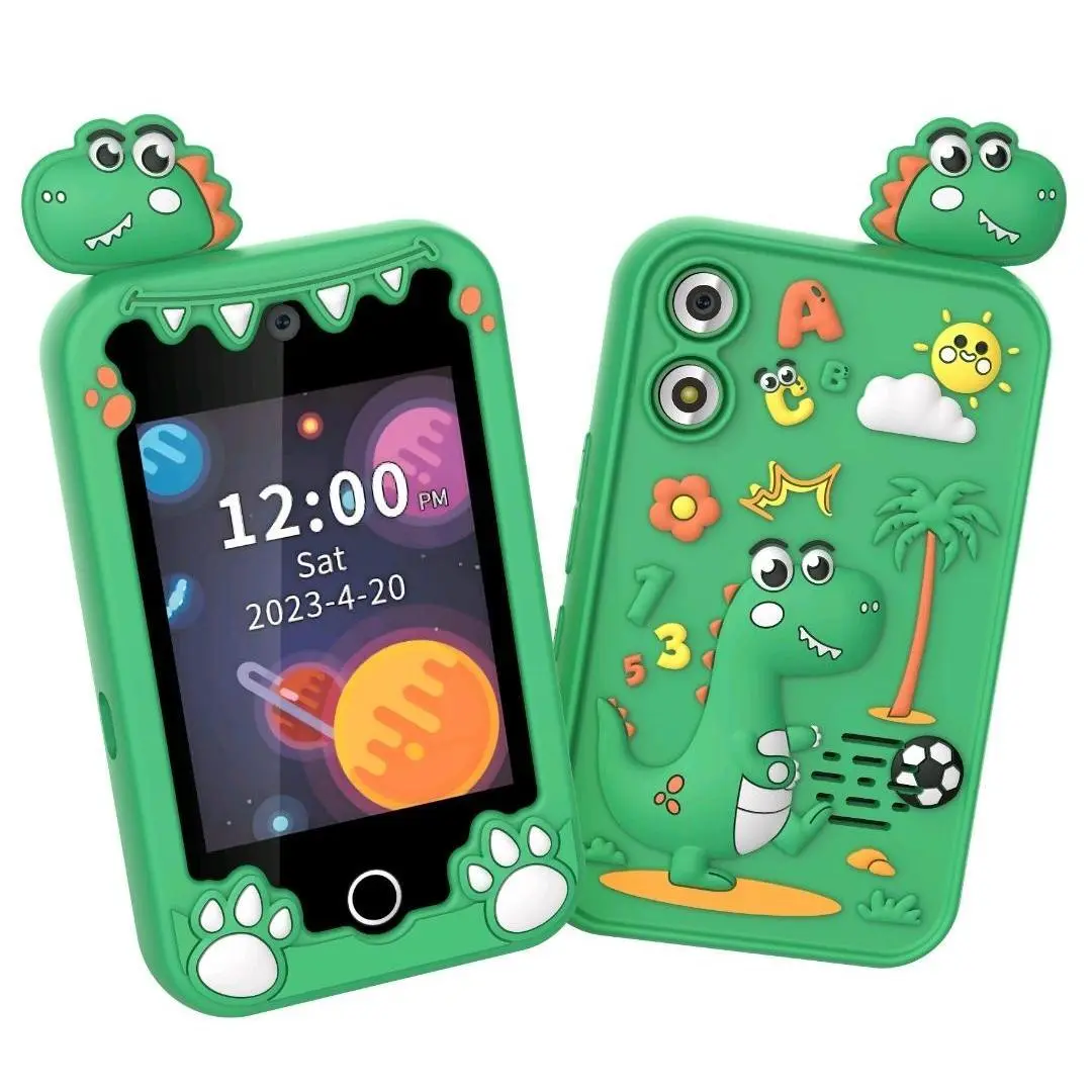 Kids Mini Toy Phone 4.0 Inch HD Touch Screen With Built-In Camera Drawing Function Educational Learning Games Portable Travel Friendly Toddler Play Phone Ideal Birthday Holiday Gift For Boys Girls Ages 3-9