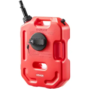 【fathersdaygift】VEVOR Fuel Container,2.6 GallonGas Can with Spout and Lockable Bracket15 L/min Max Flow RateSecure & Leak-proofPortable Flat Fluid Container for Most Cars Motorcycle ATV UTVRed, Leakproof, 2.6Gal