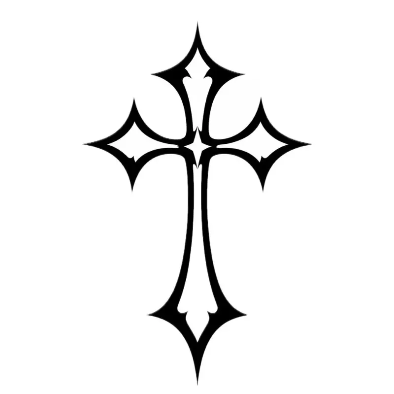 Gothic Cross Chrome Trim, Car Exterior Accessory for Automotive & Motorcycle Decoration