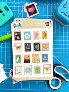 Patch & Peel | Sticker Sheet: Cute Postage Stamps for journaling, scrapbooking + more