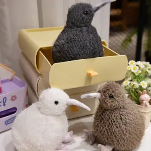 [Soft Kiwi Plush Toy] Lifelike Kiwi Plush Toy-Cuddly Stuffed Animal, Soft, fluffy and cute animal doll in brown/gray/white color-perfect gift for teens and adults (20cm/7.8inch) Soft Stuffed Animals