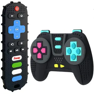 Silicone Remote Control and Game Controller Teething Toys for Baby 3 Months and Up,Sensory Teether Toys for Toddler Boy and Girl