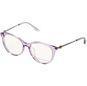 Armani Exchange Women's Circular & Transparent Frame Non-Prescription Glasses, 54mm Shiny Transparent Violet Optical Frames AX3109F-8236-54, Circular Frame Non-Prescription Glasses