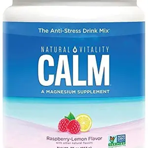 Natural Vitality Calm, The Anti-Stress Drink Mix, Magnesium Supplement Powder, Raspberry Lemon - 20 ounce