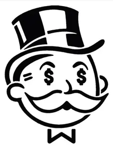 Comfortable x Monopoly Man Face Vinyl Decal