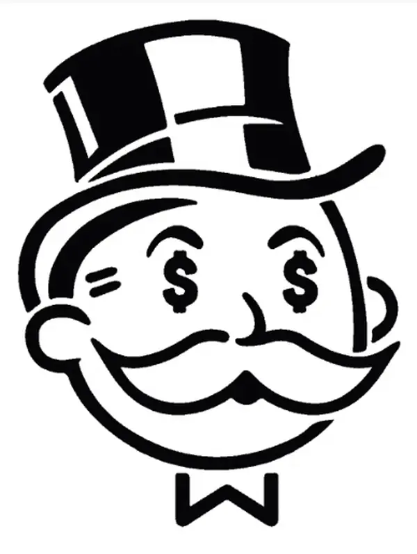 Comfortable x Monopoly Man Face Vinyl Decal