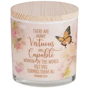 360 Stand Dicksons CNDLG-33 13oz Wood Cotton Wick Scented Soy Candle - Home Decor Decoration Piece with Flower-Infused, Calming Aromas for Home Supplies Use, Flowers