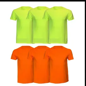 2 or 6 Pack of 100%Polyester Blend  Short Sleeve Shirt available in HI VIS