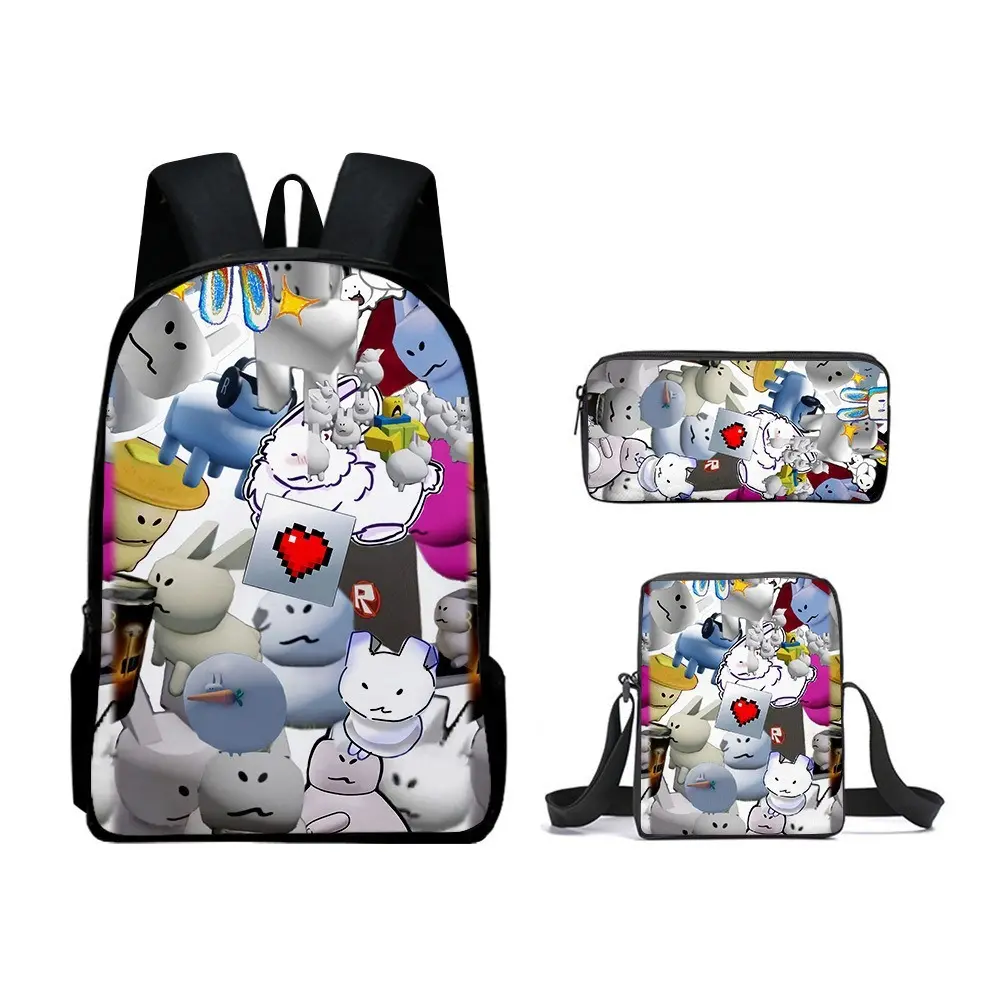 Roblox Forsaken Gubby 3-Piece Backpack Set - Cute Cartoon Backpack, Insulated Lunch Bag & Pencil Case
