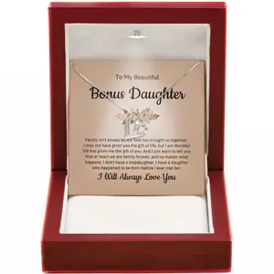 Stepdaughter Necklace Eternal Bond Jewelry Gift Featuring Inspirational Quotes About Love Beyond DNA Perfect For Holidays