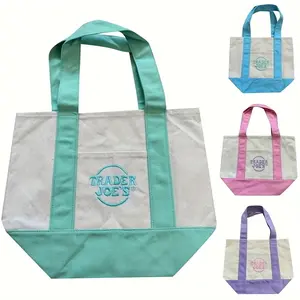 Women's TRAIL RECKONING Pastel Embroidered Mini Tote Bags - Durable Large-Capacity Sports & Outdoor Gym Accessory, Portable Carry, Supermarket Use, Reusable Bag