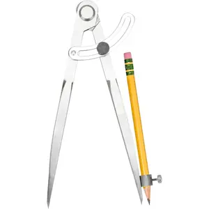 Large Compass for Woodworking, 8 Inch Pencil Compass with Wing Divider Metal Compass Drawing Tool for Carpenter Drafting Technical Drawing