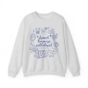 Private Listing_ SLP Sweatshirt, Speech Language Pathologist Gif, Cotton Crewneck Classic Fabric