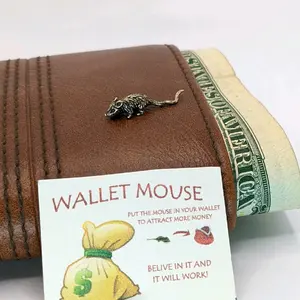 Money Mouse Brass Handmade Souvenir Mascot - 2.5cm Length, 0.5cm Width, 0.5cm Height, Mascot for Money Protection & Success in Career