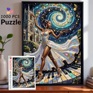 Cosmic Music Dancer 1000 Pieces Jigsaw Puzzle New Relaxing Family Game for Brain Exercise Stress Relief Fantasy Art Theme Challenging Adult Puzzle Stunning Wall Décor Creative Gift for Friends and Seniors 27.5x20inch 70x50cm Jigsaw Puzzle