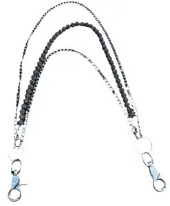 Grey Rhinestone Wallet Chain - Rhinestone & Steel Material, Neutral Street Style, Luxury Classy & Mystic Bold Vibe, Casual Chill Vibe, Sleek Dark Sparkle