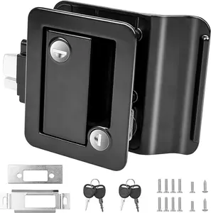 Siay Black RV Door Lock Replacement, Upgraded RV Door Latch with Paddle Deadbolt  Keys, Camper Door Lock for Travel Ts Horse Cargo Hauler, Zinc Alloy T Entry Door Latch Replacement