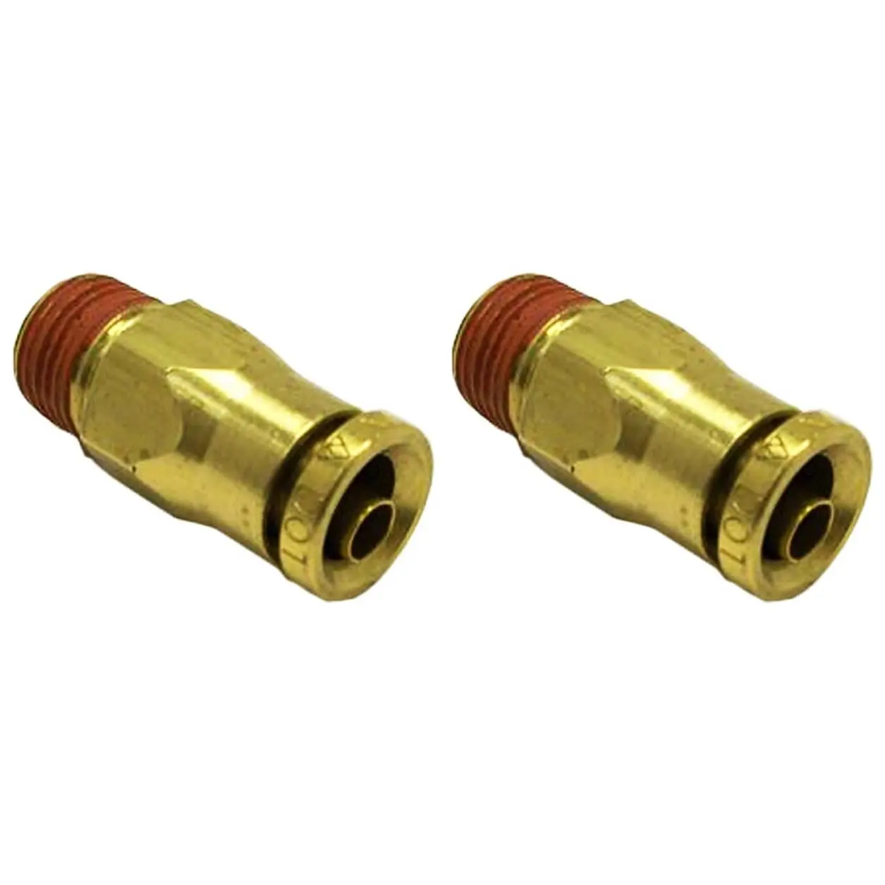 2-Pack TORQUE Heavy Duty Brass Push-In-to-Connect Straight Male Air Fitting, 1/4 OD x 1/8 NPT - (2 x TR14SF18) for Pipes