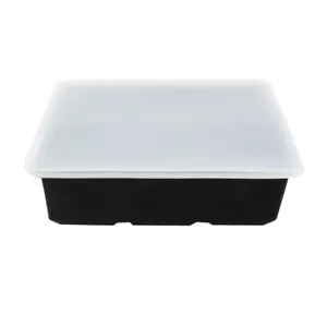 Silicone Ice Cube Tray, 2 Counts 6 Grid Ice Cube Mold with Lid, Ice Tray for Whiskey & Cocktails, Kitchen Utensils & Gadgets