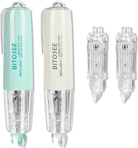 Refillable Retractable White Correction Tape, Mini Small Japan Aesthetic Cute Correction Tape Pen, with Easy to Refill Pen Applicator,for Kawaii School Office Supplies