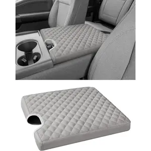 Center Console Armrest Cover for 2015-2024 Ford F150 F250 F350 F450 F550 with 40/20/40 Jump Seat, PU Leather Middle Console Cover Seat Box Lid Protective Cover Cushion Pad,  Accessories