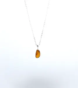 Natural Baltic Amber Pendant – Sterling Silver
