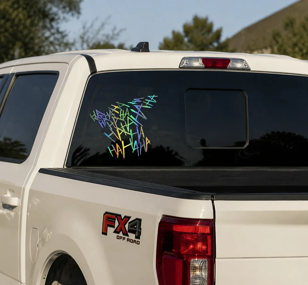 3PCS Reflective Holographic Waterproof HAHAHA Vinyl Graffiti Car Stickers - Universal-Fit Vehicle Accessories for Automotive & Motorcycle Exterior, Car Window, Rear Windshield Decor & Quality Gift