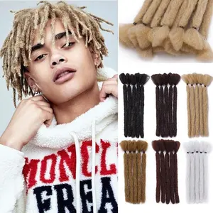 5 strands/pack Dreadlocks Hair Extensions Synthetic Hip-hop Handmade Hair Afro Kinky Locs Dreads Extensions Crochet Twist Braiding Hairpiece for Hippie Style Cool Reggae Hair