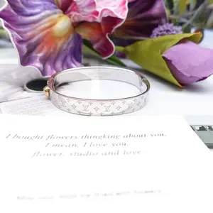 Pre-owned Louis Vuitton Gold Tone Narrow Gold&Silver Bracelet T10295444