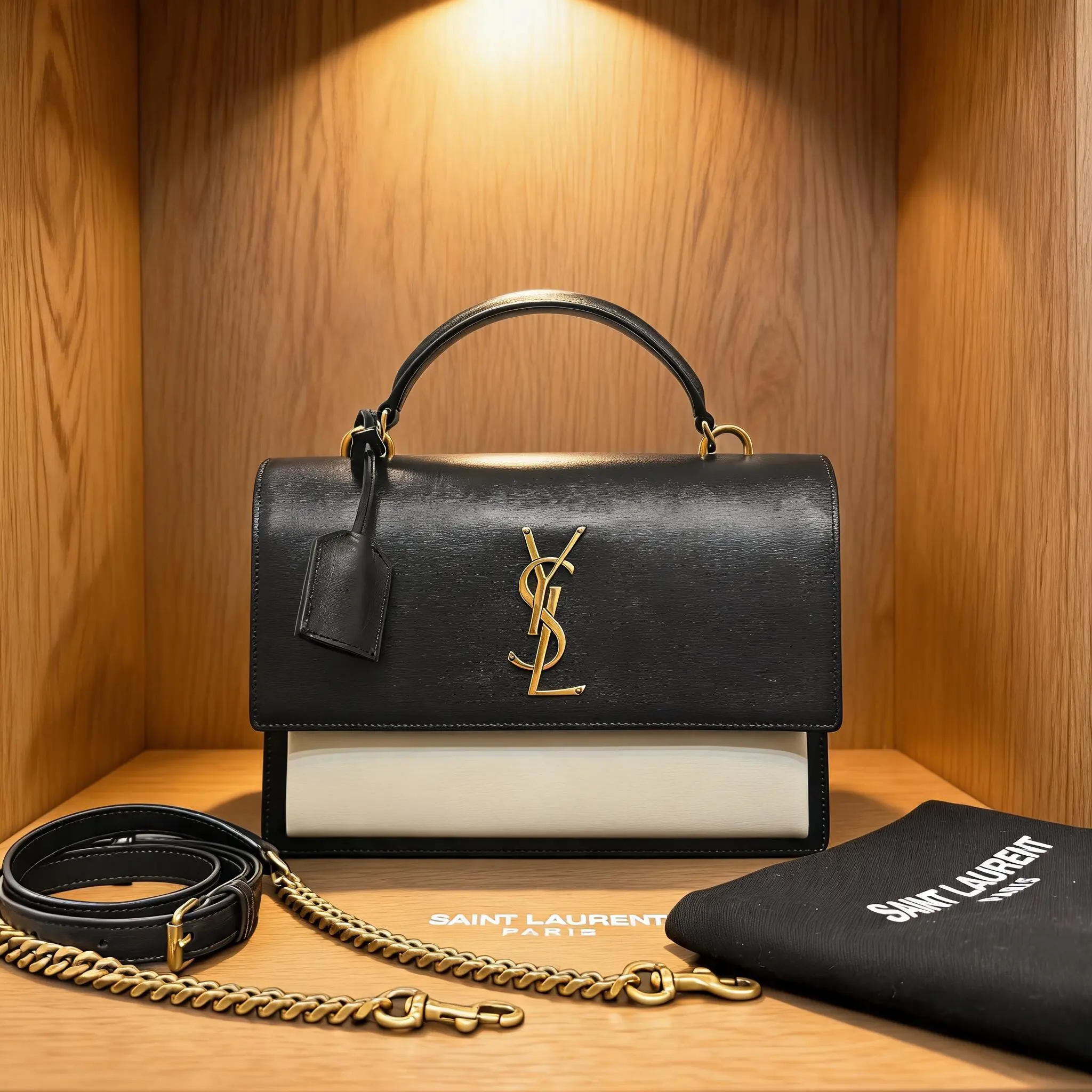 Pre-owned Yves Saint Laurent YSL Leather Shoulder Bag C0710004168