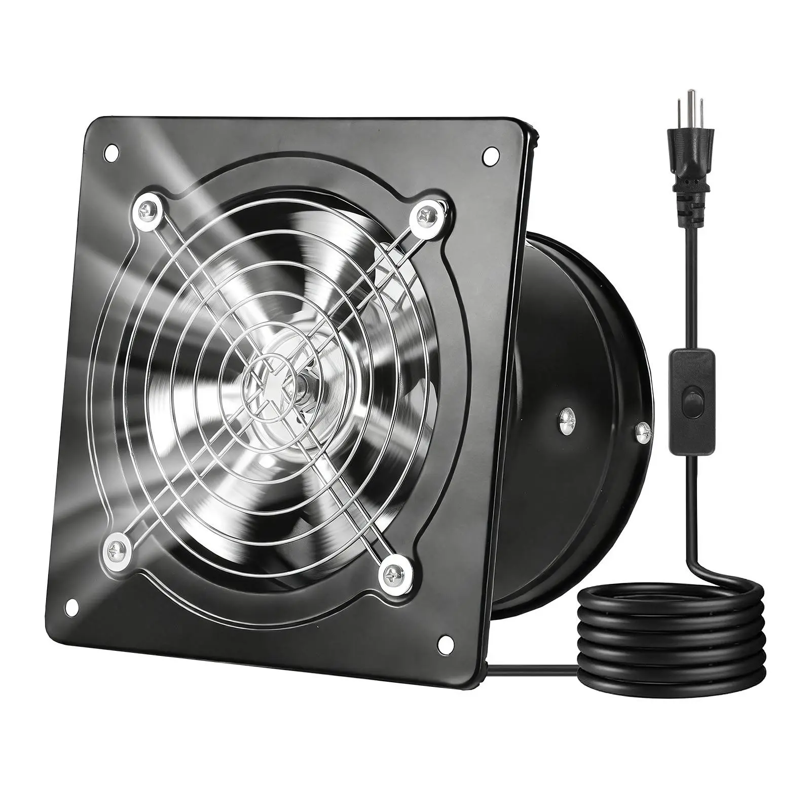 【SummerFinds】VEVOR 6 Inch Exhaust Fan, 308 CFM High Velocity Wall Mount Vent Fan with On/Off Control, Low Consumption, Portable Ventilation Extractor for Attic,Garage,Basement,Workshop,Kitchen, Chicken Coop,Black
