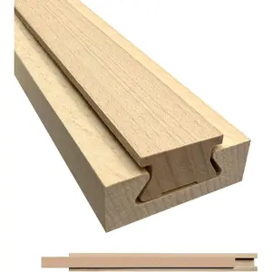 15.7 Inches Classic Center Mount Wood Drawer Slides, Wooden Undermount Drawer Glides Bottom Rails Replacement Kit (L002-16In)