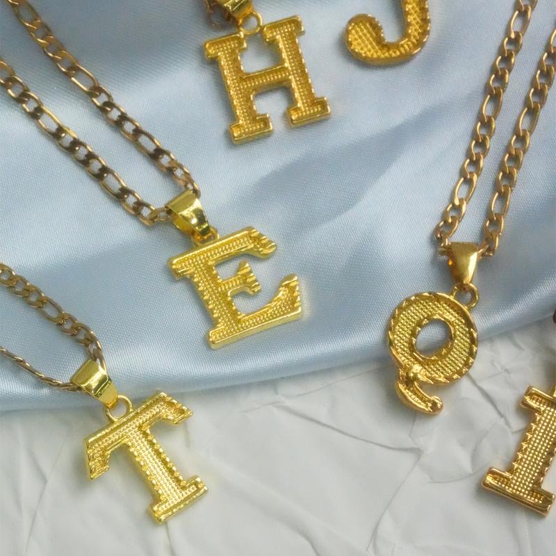 Initial Necklace – Choose Your A-Z Letter, Figaro Chain Extension, Thoughtful Gift for Friends & Family  ,  Mother's Day Gift, Chains for men, Charms Jewelry , Name Necklace, Gifts for Wife,  Girlfriend Gifts