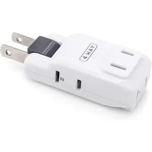4 Outlet Wall Adapter, 2-Prong Swivel Ungrounded Indoor AC Mini Plug Wall Tap - White