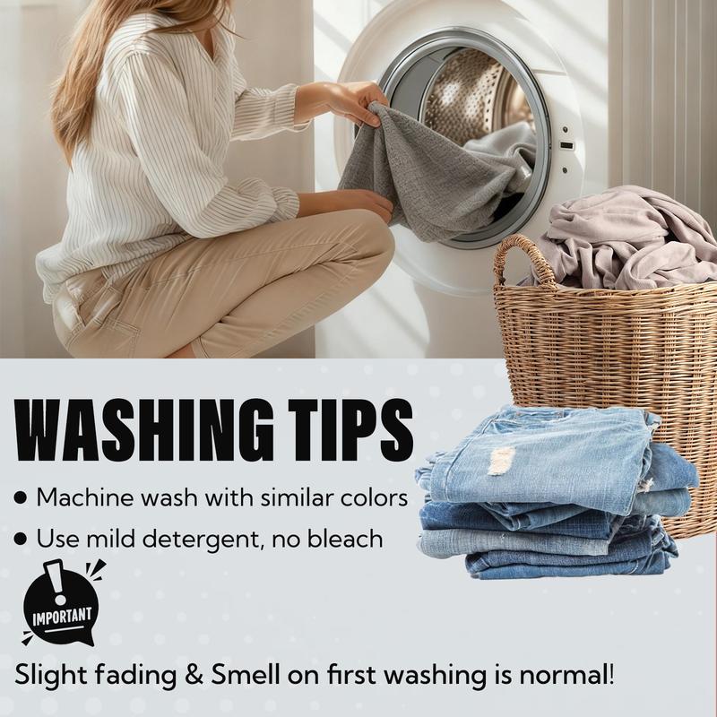 FireSwan Women's Wide Leg Jeans High Waisted Stretchy Denim Pants Elastic Waist Pull On Sweatpant Jeans Trendy Baggy Loose All Seasons Minimalist Basic Trouser Pocket Streetwear Womenswear Bottoms Basic